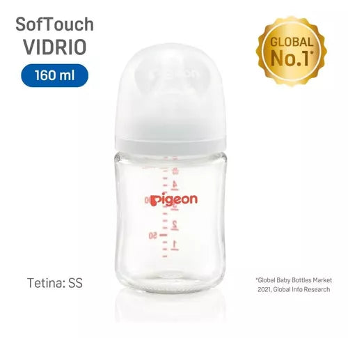 Biberón Softouch Pigeon Vidrio 160ml 0+