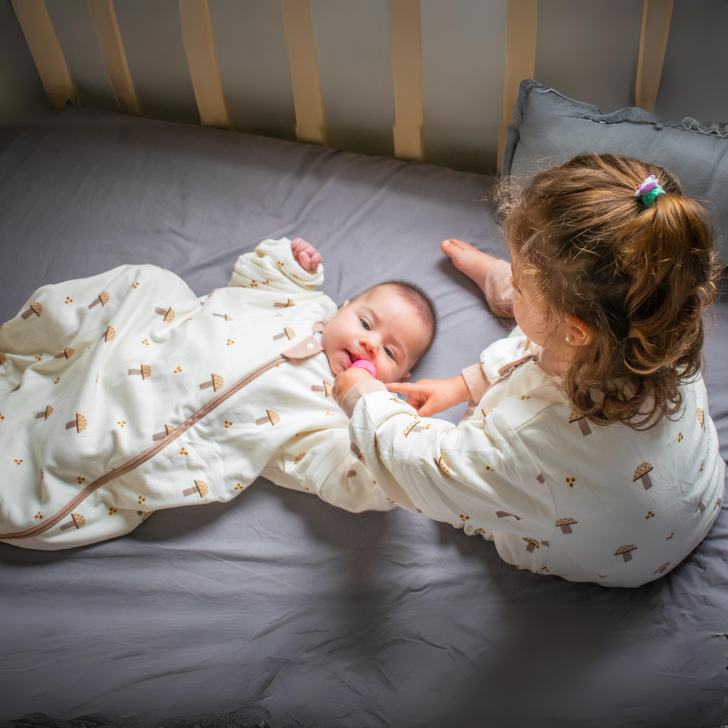 Saquito de Dormir Sueño Seguro / Tipo Redondeado / TOG 1.0 / Diseño Honguito · 100% Algodón · Temperatura Constante